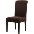 thumbnail image 3 of Subrtex Stretch Textured Grain Dining Chair Slipcover (Set of 4, Chocolate), 3 of 7