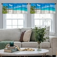 thumbnail image 4 of LALILO Kitchen Curtain Valance Paradise Beach Island Tropical Rod Pocket Window Curtain 52"x 18" Set of 2, 4 of 5
