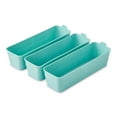 thumbnail image 2 of (2 pack) Mainstays 3-Pack Flexible Plastic Drawer Organizer Storage Bins, Kitchen Drawer, Desk Drawer and Bathroom Drawer Organizer Containers, Green, 10.4" x 3.2" x 2.9", 2 of 11