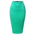 thumbnail image 2 of SSOULM Women's Stretchy Fitted Midi Pencil Skirt with Back Slit and Plus Size, 2 of 4