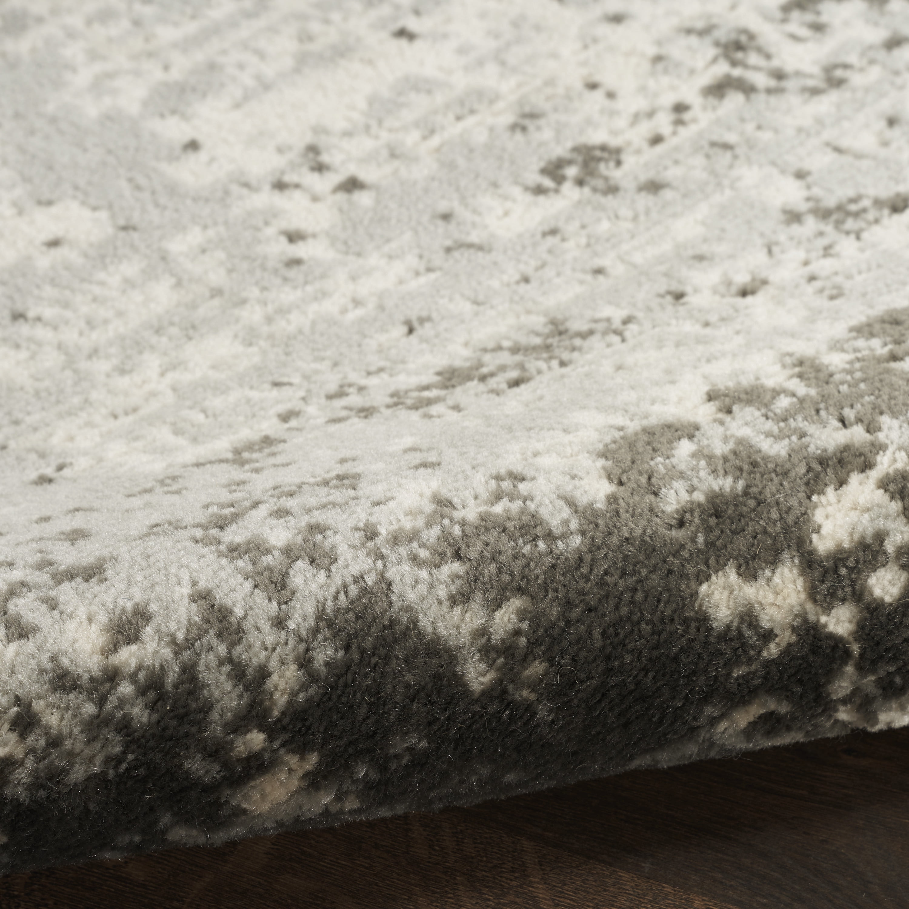 Nourison Serenity Home Abstract Ivory Grey 7'10" x 9'10" Area Rug (8x10)