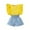 Yellow, variant on Uxgjfwu Fashion Girls Outfits Casual Short Sleeve Shirts Shorts Jeans Sets Round Neck Tops Jeans Clothing Sets