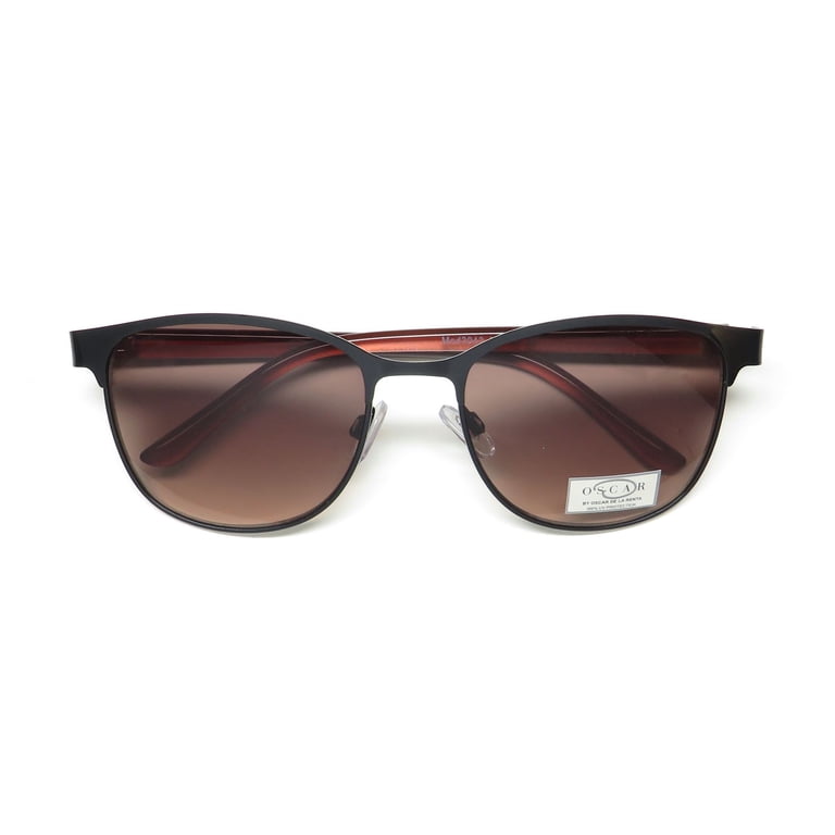 Oscar de la Renta Black/Smoke Browline Designer Sunglasses 100% UV Protection Oscar de la Renta Black Designer Sunglasses for Women for  main image 3
