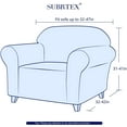 thumbnail image 3 of 1-Piece Stretch Sofa Slipcover with Stripes Pattern Striped Jacquard Couch Covers Washable Furniture Protector (Small, White), 3 of 6