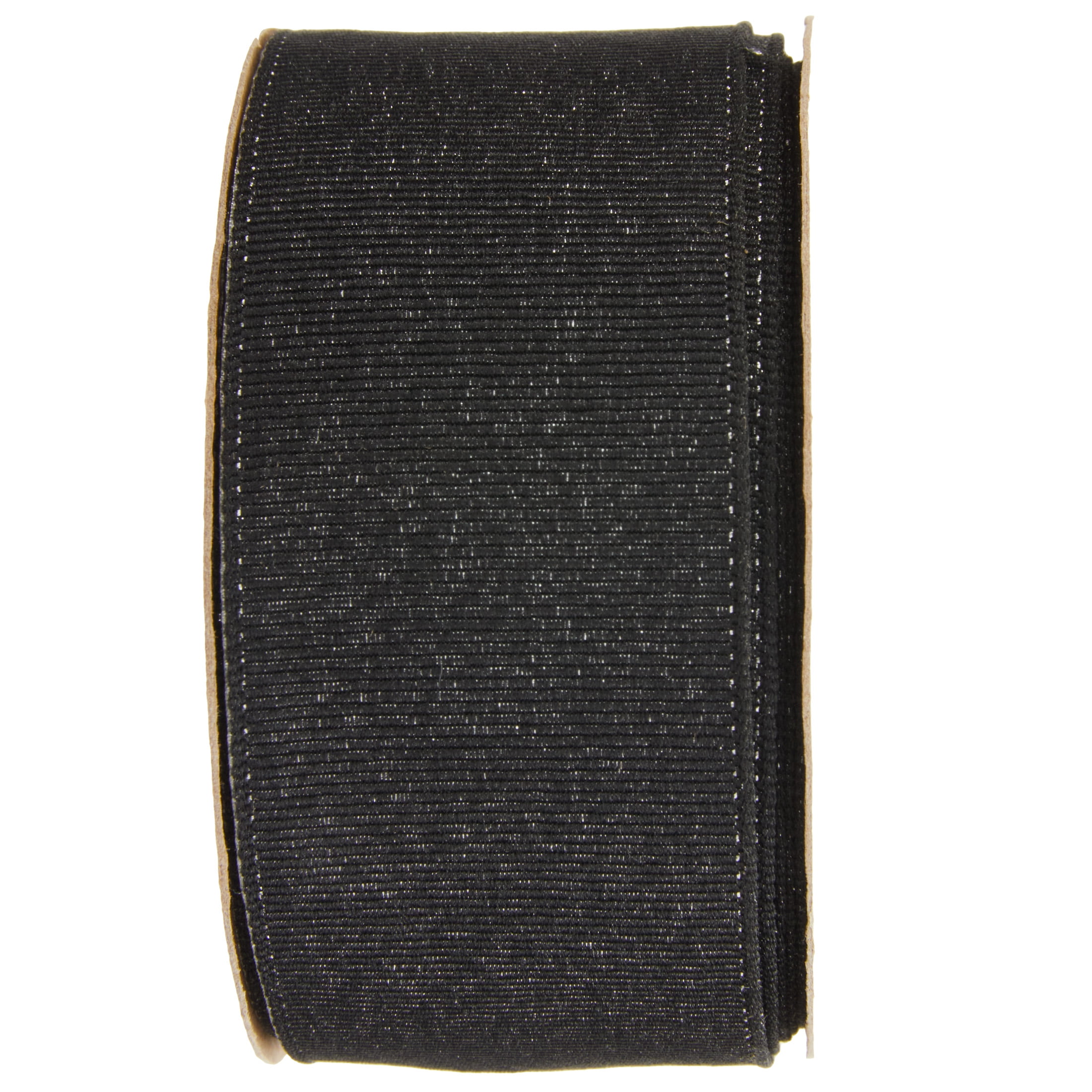 Offray wired glitter black 1-1/2 inch x 9ft ribbon, for crafts, gifting and home decoration.