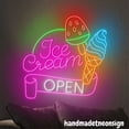 thumbnail image 5 of Handmadetneonsign Ice Cream Open Neon Sign, Ice Cream Shop Led Light, Coffee Wall Art Decor, Cafe Decor 71289, 5 of 5