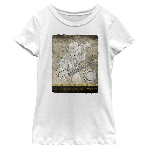 Girl's Marvel: Moon Knight Mr. Knight Action Pose Graphic Tee White Large