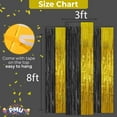thumbnail image 4 of PMU Metallic Fringe Curtains (Gold and Black) 3ft x 8ft Pkg/6, 4 of 6