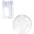 thumbnail image 2 of Body Candy Clear Acrylic White Anchor Saddle Plug Set 18mm, 2 of 3