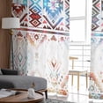 thumbnail image 4 of Colorful Southwestern Sheer Curtains 96 Inches Long 2 Panels Set, Window Sheer Curtains for Living Room/Bedroom, Modern Geometric Abstract Art Light Filtering Rod Pocket Curtain 52'' x 96'' x 2, 4 of 7