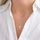thumbnail image 2 of Collar con cruz para el día de San Valentín para mujer | Collar con colgante de cruz chapado en oro y plata de 14 quilates, collar con cadena con colgante de cruz moderno, decoración diaria minimalist, 2 of 5
