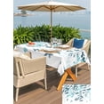 thumbnail image 5 of Outdoor Tablecloth with Umbrella Hole for Patio/Picnic/Party/Camping, Teal Blue Leaves Waterproof Table Cloth Rectangle Table Cover Washable, Summer Botanical (54"x 80"), 5 of 8
