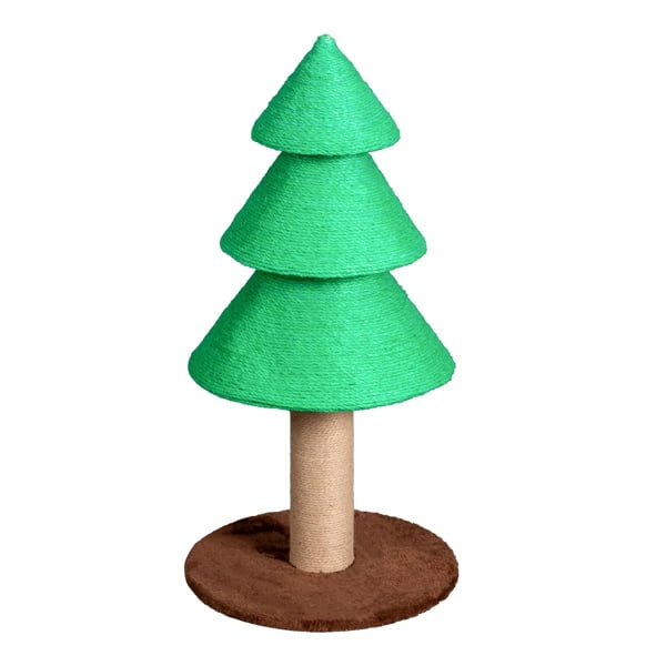 Alvantor Christmas Tree Cat Scratching Post Tower 31.5 in Tall Sisal Rope Scratcher with Fleece Base Green