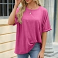 thumbnail image 7 of Timegard Womens Short Sleeve Tops Crew Neck Drop Shoulder Comfy Summer Casual Loose Tee Basic Blouse, 7 of 7