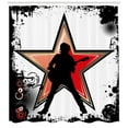 thumbnail image 3 of Ambesonne Rock Music Shower Curtain, Guitar Player Star, 69"Wx84"L, Black Red Peach, 3 of 3