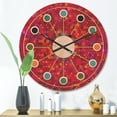 thumbnail image 2 of Designart 'Circular Retro Pattern Design II' Mid-Century Modern Wood Wall Clock, 2 of 5