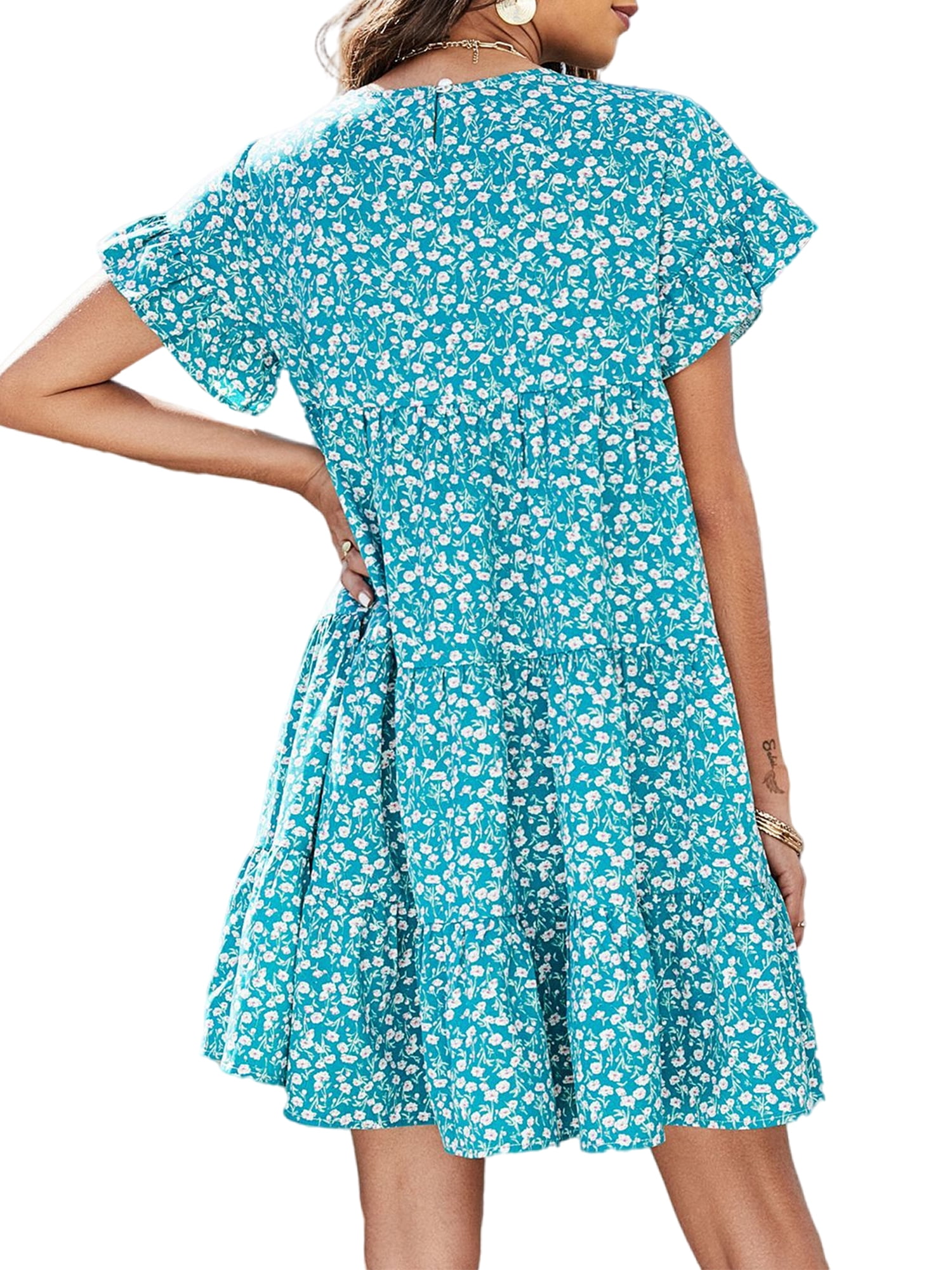 green palm print maxi dress JUNIOR PERRY PRINTED DAY DRESS main image 1