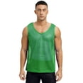 thumbnail image 1 of YONGHS Men's Mesh Fishnet Muscle Vest Tops Hollow Out Net Tank Tops Sleeveless Sports Workout T-Shirt Green L, 1 of 7