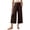 Coffee, variant on SROBPTY Womens Pajama Pants Solid High Waist Wide Leg Cropped Yoga Sleepwear