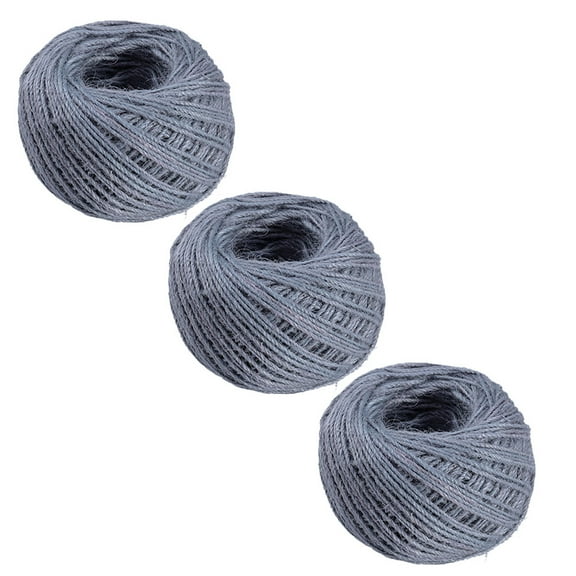 LIFKOME 3 Pcs Cord Jute Ribbon Colored Twine Grey Rope