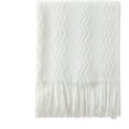 thumbnail image 1 of Shiyou-texturée Couverture de Canapé Douce Unie Tricotée Décorative (Blanc Cassé, 60x80 Pouces), 1 of 4