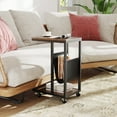 thumbnail image 3 of Patiojoy 2-tier Side Table C-shaped Bedside Table with Storage Pocket Lockable Casters, 3 of 9