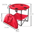 thumbnail image 2 of Folding Picnic Table with Shelf Portable Drink Holders Storage Sports Tote Bag (Red), 2 of 3