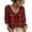 Deep Red, variant on Womens V Neck 3/4 Sleeve Bohemian Casual Blouses Women's V-Neck Abstract Geometric Print Flowy Summer Ruffe Shirt