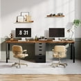 thumbnail image 5 of Tribesigns Two Person Desk with 5 Drawers, 78.7 Inches Long Double Computer Desk for Home Office (Brown/Black）, 5 of 5