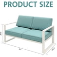 thumbnail image 6 of CozyHom 2-Seat Outdoor Aluminum Chairs All-Weather Patio Sofa Sets Metal Couch Chair With Removable, Water-Resistant Cushions, White, 6 of 9