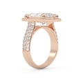 thumbnail image 4 of AFFY Halo Solitaire Engagement Rings for Women Center 17.5x10mm Marquise and Round Cut Lab Created Moissanite Wedding Anniversary Ring In 14K Solid Rose Gold Size-5, 4 of 6