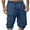 Navy, variant on Men Shorts Plus Size Elastic Waisted Solid Color Loose Button Zipper Shorts with Multi-Pocket Green L