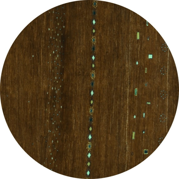 Ahgly Company Indoor Round Abstract Turquoise Blue Contemporary Area Rugs, 8' Round