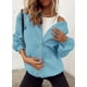 thumbnail image 5 of Sudadera con Capucha con Cierre para Mujer PRETTYGARDEN 2025 Azul Lago Talla M, 5 of 7