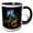 Black/White, variant on 3drose, a Glowing Bioluminescent Frog-like Creature with Mushroom Tendrils., 11oz Two-tone Black Mug