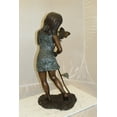 thumbnail image 6 of Girl Holding a Flower Fountain Bronze Statue -  Size: 15"L x 15"W x 35"H., 6 of 10