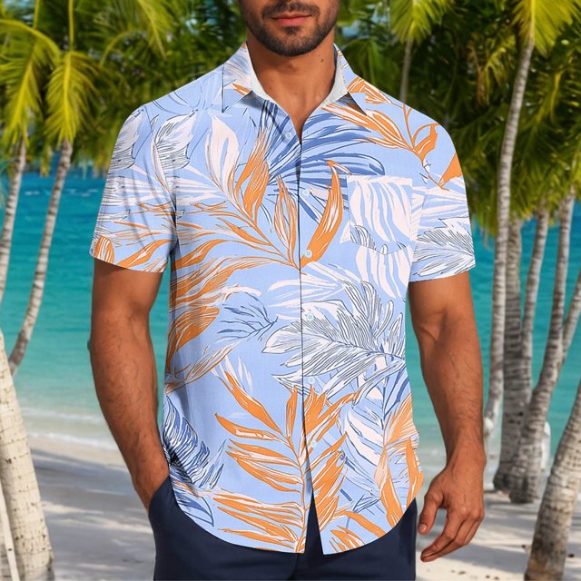 Weiqiqre Chemise de Golf pour Homme à Manches Courtes, Boutonnée, Chemises de Jeu de Quilles, Rétro, Été, Tropicale, Plage, Chemise Habillée Décontractée pour Homme