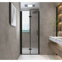 34 in. W x 72 in. H Bifold Shower Door with 1/4 "(6 mm) Tempered Glass, Matte Black
