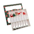 thumbnail image 2 of Juego de 6 cucharas y tenedores navideños, cubiertos navideños para regalo de cocina. verde 6C, 2 of 9