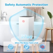 Breezome 37OZ Compact Dehumidifier for Home, Dehumidifiers with Auto Shutoff, Auto Defrost, Ultra-Quiet Energy Saving for Small Areas like Bathrooms, Closets, and RVs