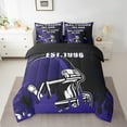 thumbnail image 2 of Erosebridal Sports Bedding King Size, Soccer Player Bed in a Bag King size, Retro Rugby Decor, Reversible 7 Pieces, 2 of 5