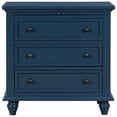 thumbnail image 3 of Hassch Modern Storage Dresser 3 Drawers with Pull-out Tray for Bedroom Living Room, Blue, 3 of 10
