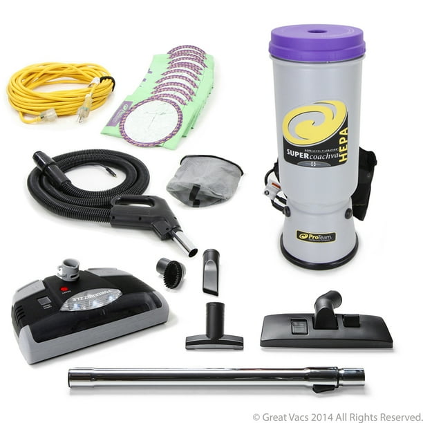ProTeam Super CoachVac Commercial Backpack Vacuum Cleaner With Power head