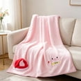 thumbnail image 5 of SLYNSHome Small Christmas Flannel Throw Blanket,Pink Soft Fleece Roll‑Up Blanket With Snowman Santa Reindeer Design For Sofa Bed Holiday Gift, 5 of 6