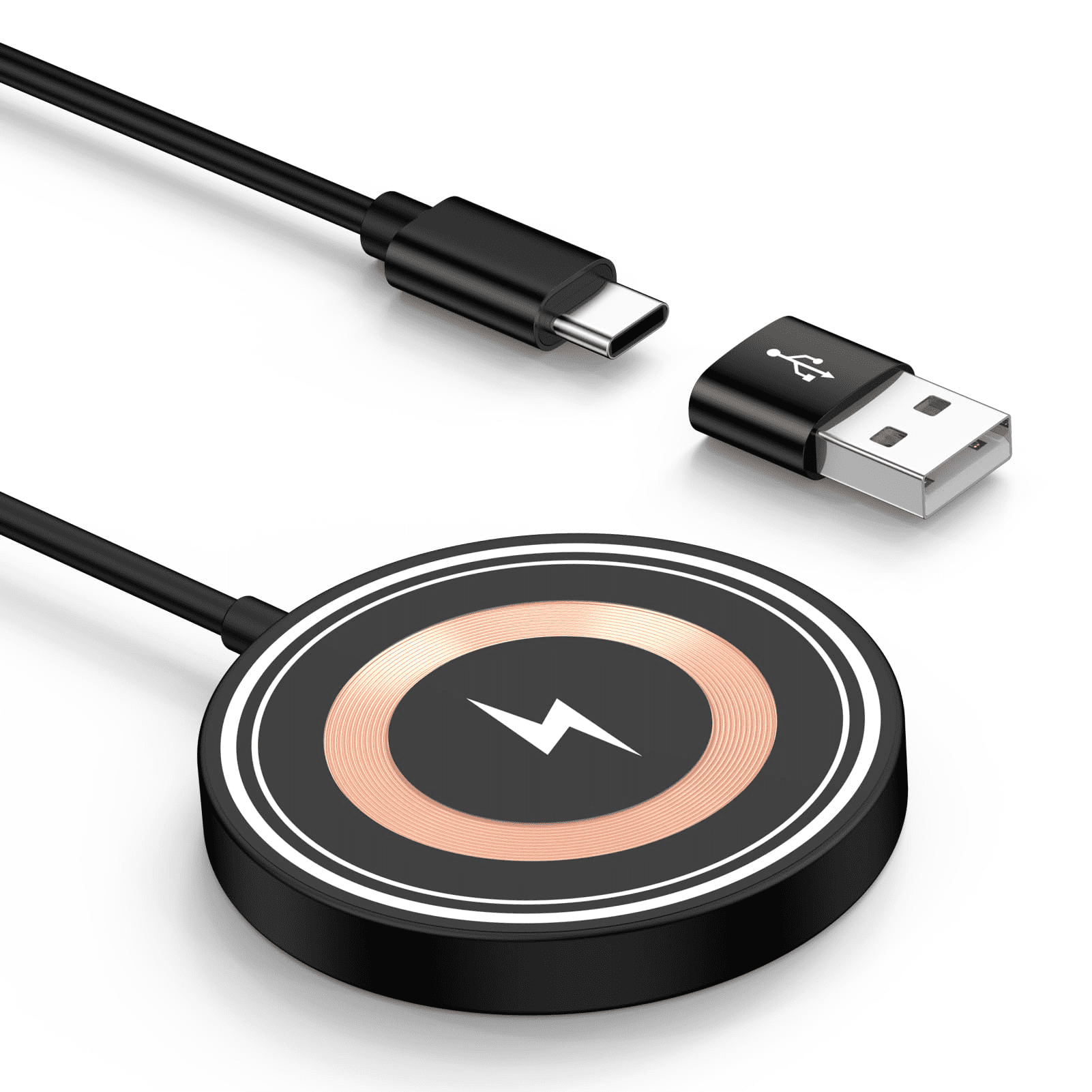 Eeyueer 15W Magnetic Wireless Charger Pad USB C/A Dual Port Fast Charging Compatible with Samsung Galaxy S26 S25 Ultra S24 S23 S22 S21 Z Fold Flip 7 6 Google Pixel 10 Pro XL 9 8a 7a Qi Devices