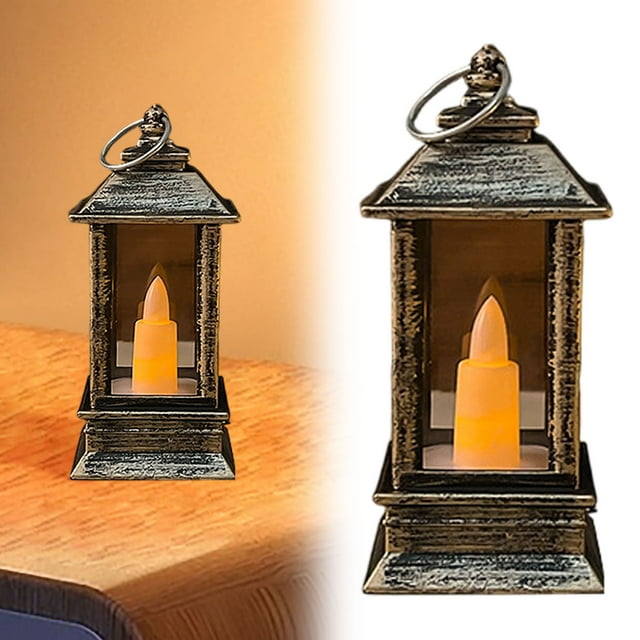 Desktop Ornament for Living Room Battery-Operated Camping Flickering Flame LED Lamp for Indoor Outdoor Parties and