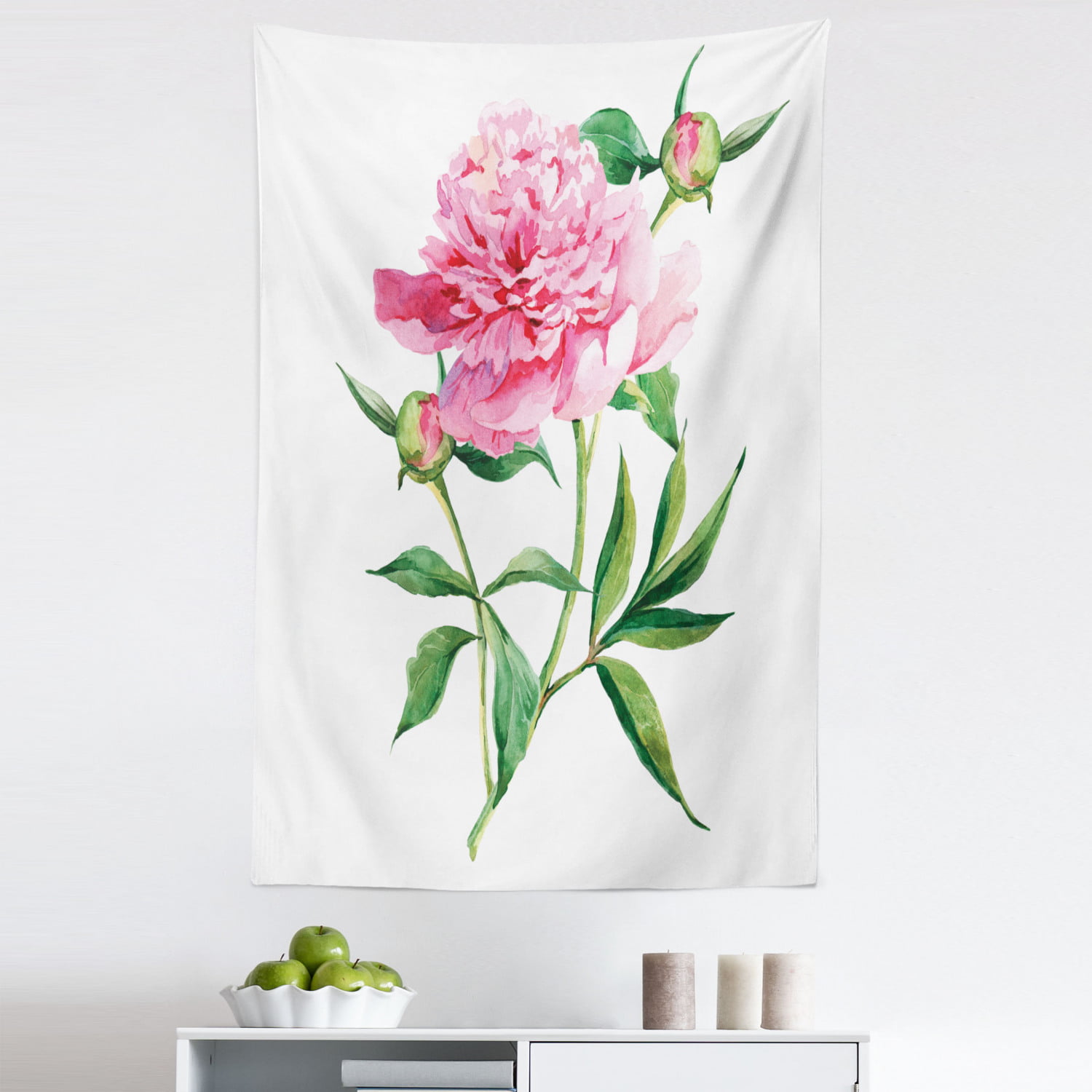 Peony Flower Painting Tapestry Hippie Wall Hanging for Living Room Bedroom Dorm 
