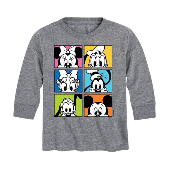 Mickey & Friends - Mickey Friends Grid - Toddler And Youth Long Sleeve Graphic T-Shirt