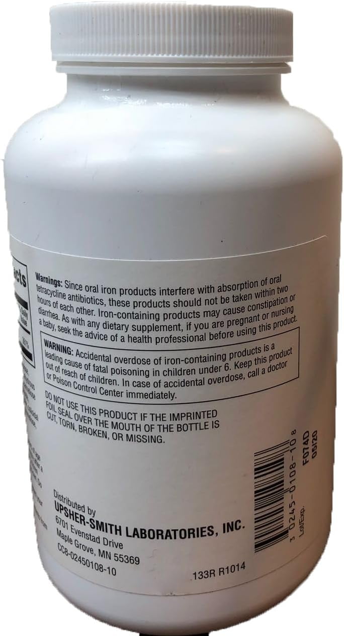 Upsher-Smith Ferrous Sulfate Enteric-Coated Dietary Supplement, 325 mg, 1000 Count
