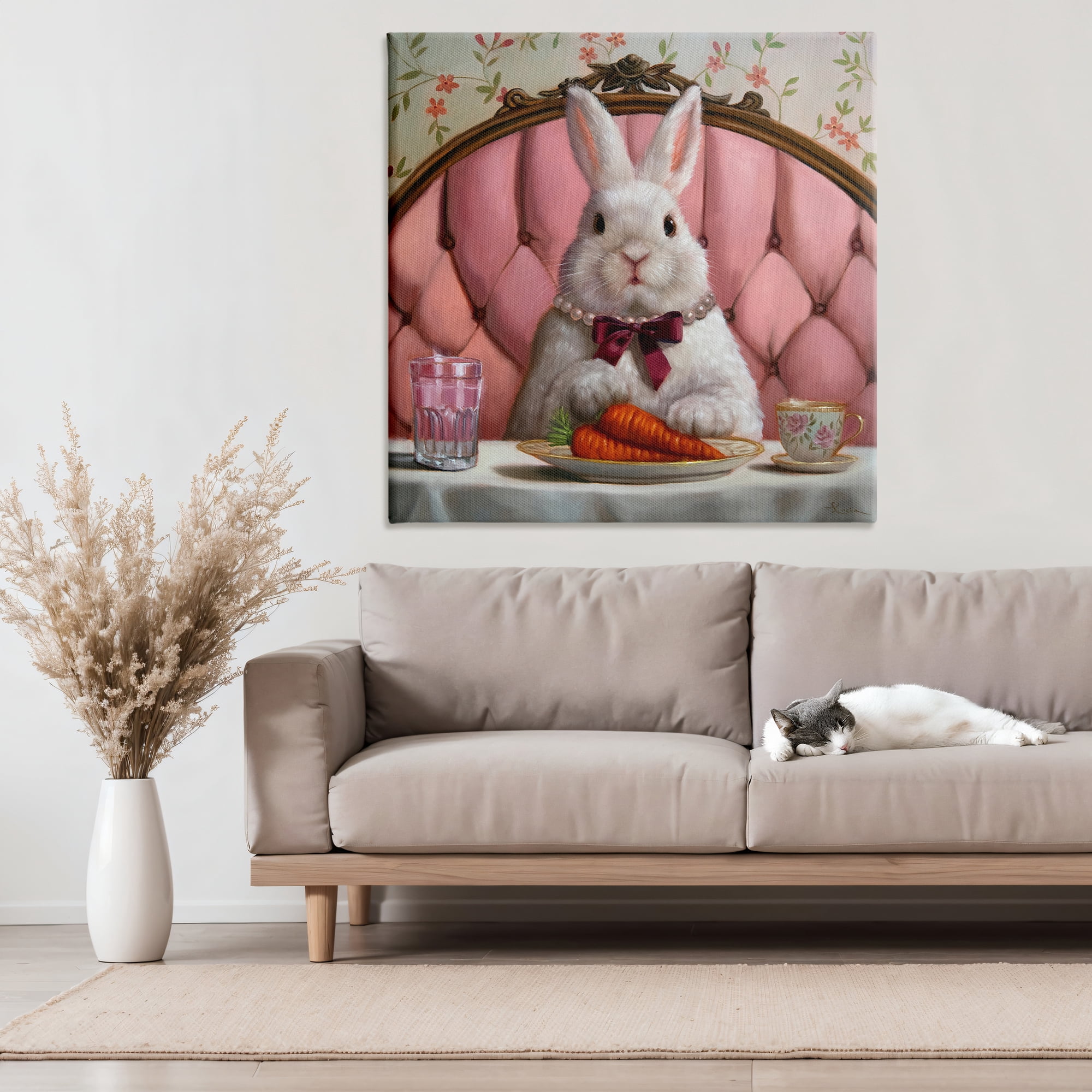 Stupell Industries Bun Appetit Rabbit Dining Canvas Wall Art, design by Lucia Heffernan